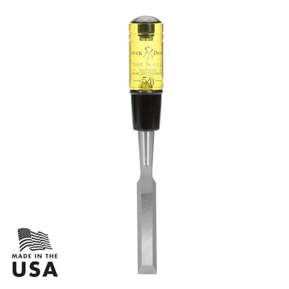 Buck Brothers 120104BC 5/8" Wood Chisel Made in USA, For Paring and Finishing Cuts in Carpentry and Woodworking, Tempered Tool Steel Blade, Mallet-Safe Handle - size: 5/8"