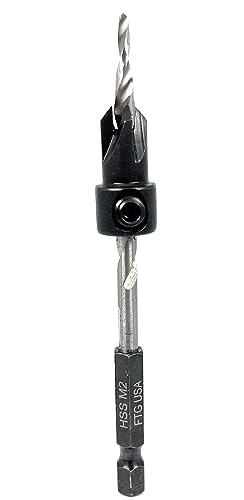 FTG USA #8 (11/64") Countersink Drill Bit for Wood with Tapered Drill Bit - size: #8, style: w/o Depth Stop