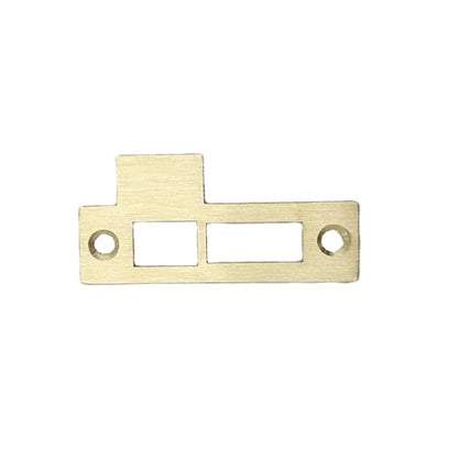 312AB 3-1/2" Solid Brass Mortise Door Strike Plate