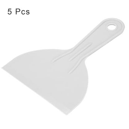 HARFINGTON 5pcs Putty Scraper 4.9" Width 1.5mm Thin Flexible Plastic Putty Knives for Taping Drywall Spreading Painting Wall Scratching Gray - size: 4.9"