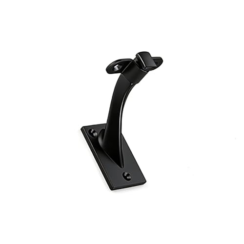 KHTUMEWARE 4 Pack 3 inch Matte Black Handrail Stair Brackets - Heavy-Duty Zinc Alloy Staircase Handrail Supports, Suitable for Home Stairs and Balcony Guardrails - color: Matte Black