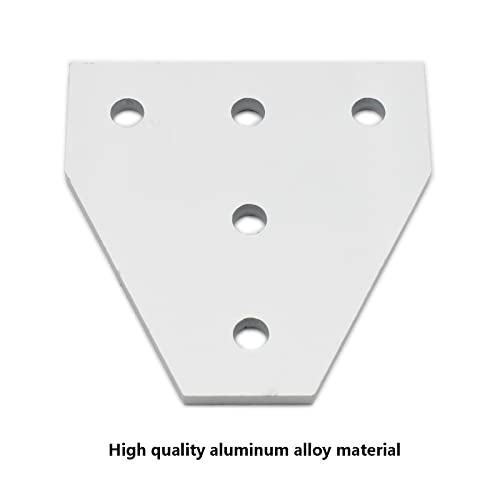 4 PCS Joint Plate, Surface Anodic Oxidation Silver T Shape Corner Bracket, 5 Hole Outside Joining Plate for 2020 Series Aluminum Profile 3D Printer Frame - size: 2020T
