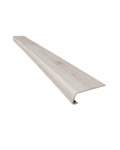 Luxury Vinyl Plank Flush Stair Nose Kit – Tread + Riser Combo (Beach Gray) - color: Beach Gray