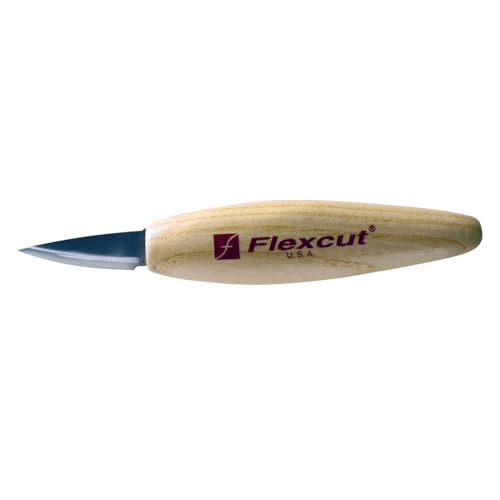 FLEXCUT Wood Carving Knives | Skewed Detail Knife | 1095 High-Carbon Steel Blade | 1-3/4 inch Bevel | 2.5oz | KN34 |Made in the U.S.A - style: Skewed Detail Knife, 1-3/4 inch