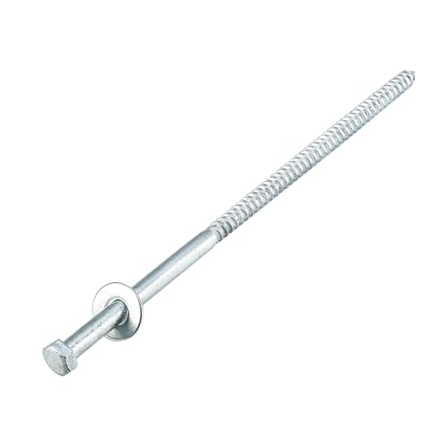3/8" x 12" Lag Bolts (12 Pcs) 3/8 inch Lag Screws for Wood, Heavy Duty Hex Head with Washers, Zinc Plated - size: 3/8" x 12" (12 PCS)