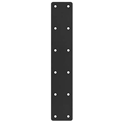 6 Pack 11" x 2" Black Flat Mending Plate, Metal Steel Long Bracket - size: 11" x 2"