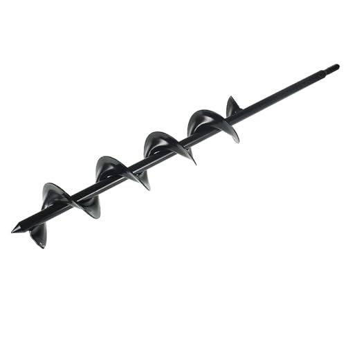 findmall Auger Drill Bit, Earth Auger Bit, 24 Inch Length 3 Inch Width Repid Planter, Yard Gardening Planting Corm Auger, Post or Umbrella Hole Digger for 3/8 Inch Hex Drive Drill + - size: 24 x 3 in