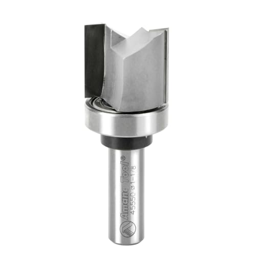 Amana Tool 45550 Carbide Tipped Flush Trim Plunge Template Router Bit 1-1/8 Dia x 1 Inch x 1/2 Shank with Upper Ball Bearing - size: 1-1/8 Dia x 1" 2 Sh