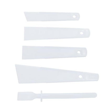 5 Pack Glue Spreader Plastic Glue Smear Plate Scraper Sticks Applicator Tool for Leatherwork Woodwork Handmade DIY Leather Spreads Burnishing Gum Art Craft Project
