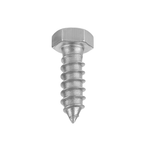 IMSCREWS 3/8 x 1-1/4 Hex Head Lag Screws, 304 Stainless Steel, Fully Threaded Heavy Duty Structural Wood Bolts, 5 pcs - size: 3/8" x 1-1/4"