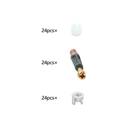 24 Set 35mm Cam Screw Cam Dowel, for Drawer Dresser - size: 35mm-24Pcs