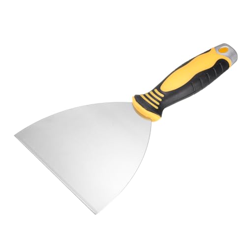 uxcell Putty Knife 5" High Carbon Steel Paint Scraper Flexible Drywall Repair Mud Knife for Removing Cement Wallpaper Mud Adhesive Taping with Metal Hammer End - size: 5"