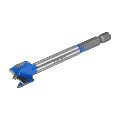 uxcell Forstner Drill Bits 18mm, Tungsten Carbide Wood Saw Auger Opener, Woodworking Hinge Hole Drilling Boring Bit Cutter (Blue, Gray) - size: 18mm
