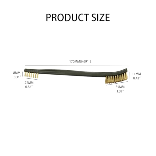 5-Piece Brass Wire Brush Set, Small Brass Wire Brushes, Mini Wire Brushes for Cleaning, Rust Removal