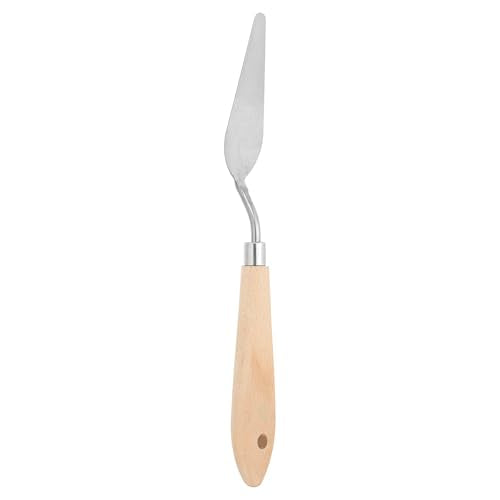 PATIKIL Art Spatula, No.12 22mm Stainless Steel Flexible Palette Knife Painting Knife Painting Spatula Oil Painting Mixing Scraper with Wood Handle for Canvas Acrylic Painting, Brown - style: No.12
