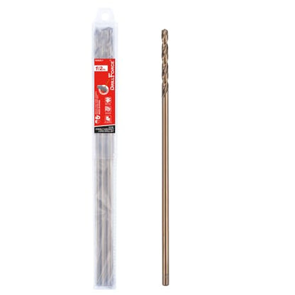 1/2 in. x 12 in. Cobalt Aircraft Extension Drill Bit(1PC), M35 High Speed Steel Drill Bit Extra Long Deep Hole Drilling for Stainless Steel, Plastic and Wood - size: 1/2"x12"(1PC)