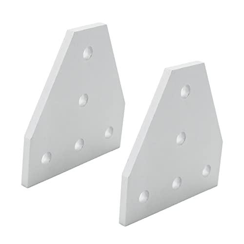 4 PCS Joint Plate, Surface Anodic Oxidation Silver T Shape Corner Bracket, 5 Hole Outside Joining Plate for 2020 Series Aluminum Profile 3D Printer Frame - size: 2020T