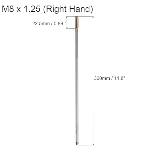 uxcell Metric Thread Tap M8 x 1.25 H2 300mm Extra Long Straight Flute - size: M8 x 1.25 x 300mm