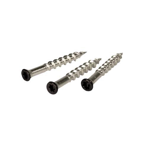 DeckWise #8x1-1/2 Black 316 SS Trim-Head Deck Screws, 50 Sq Ft (100pk) - size: 1.5"