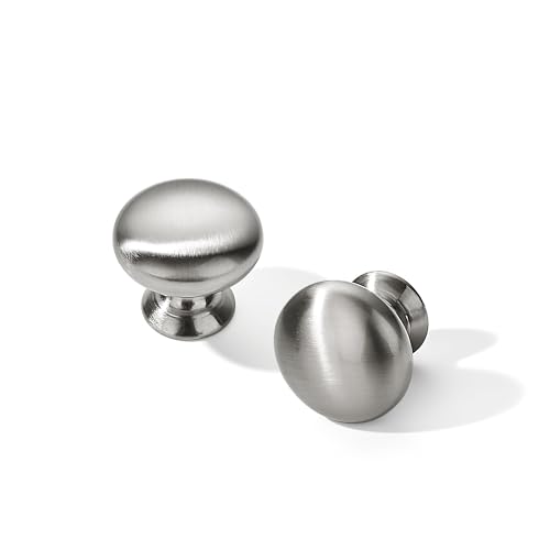 TUNNY 10 Pack Cabinet Knob- Brushed Nickel Furniture Hardware Handles for Kitchen Cabinets Bedroom Dresser Wardrobe Cabinet Pulls - color: Brushed Nickel, size: Knob-10Pcs