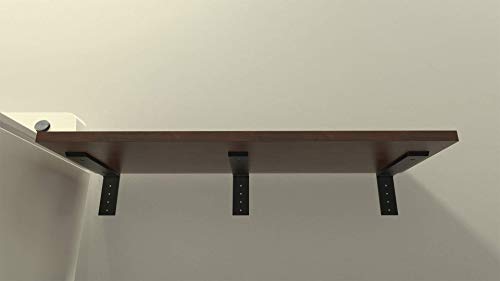 Heavy Duty Wood Shelf Brackets (12 in. x 10 in.)-Decorative Rustic Wall Shelf Supports for Floating Shelves, Bookshelves, and Kitchen Storage – Solid Steel Brackets with Pre-Drilled Mounting Holes - size: 12 x 10 Inches