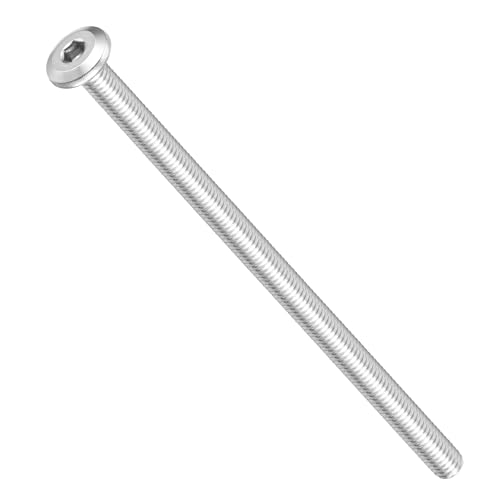 METALLIXITY Flat Head Hex Socket Cap Screws M6-1x115 10Pcs - color: Silver Tone, size: M6-1x115mm