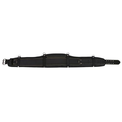 FESA Padded Leather Tool Belt with Back Support Have D-rings for Suspenders - color: Black