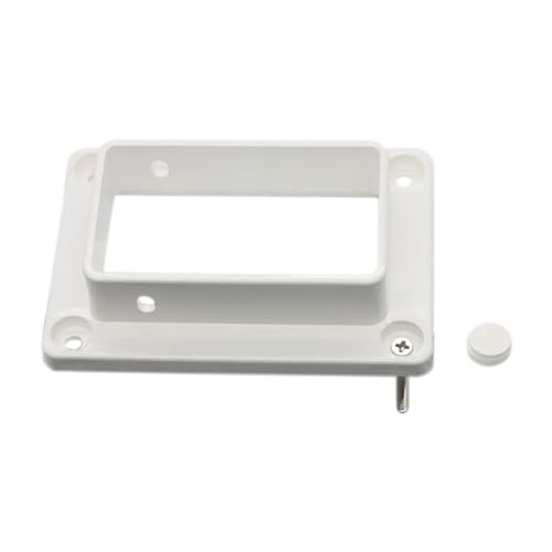 2-Pack 2" x 3.5" Slotted Handrail Bracket Kit, White Vinyl Fence & Railing Brackets with Screws - Easy Mount for Decks, Porches & Walls