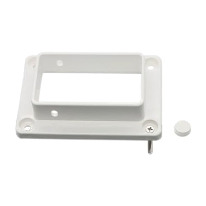 2-Pack 2" x 3.5" Slotted Handrail Bracket Kit, White Vinyl Fence & Railing Brackets with Screws - Easy Mount for Decks, Porches & Walls
