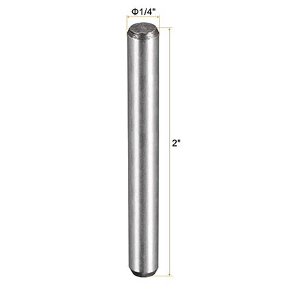 uxcell 1/4-Inch x 2-Inch Dowel Pins, Heat Treated Alloy Steel for Extra Hardness, Bright Finish and Accurate Alignment 5pcs - size: 1/4-Inch x 2-Inch