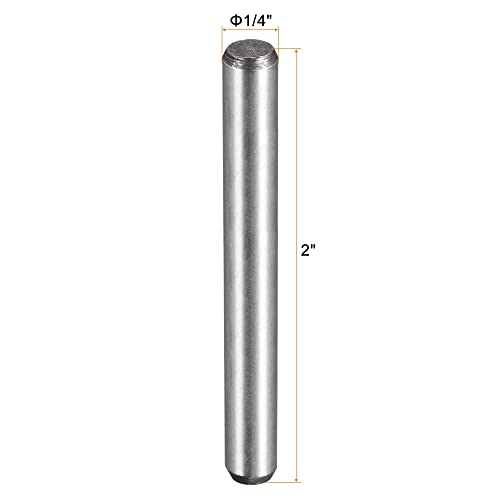 uxcell 1/4-Inch x 2-Inch Dowel Pins, Heat Treated Alloy Steel for Extra Hardness, Bright Finish and Accurate Alignment 10pcs - size: 1/4-Inch x 2-Inch