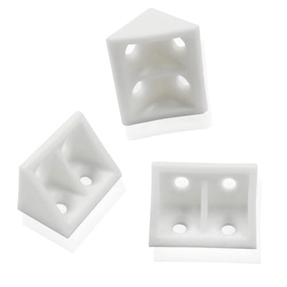 20 Pcs 0.7" White Right Angle Bracket, Plastic L Brackets - style: with Screws