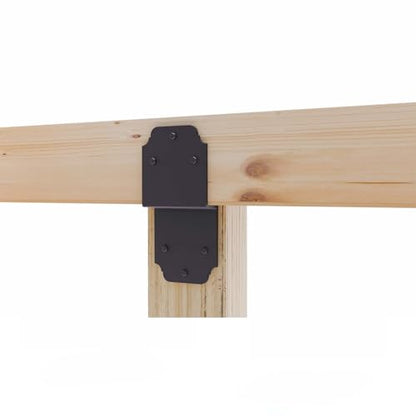 4packs Heavy Duty Pergola Bracket Black,6" Steel Angle Joist Tie Z Fix Bracket for Wood DIY Projects - Large Connector Brace,Post to Beam Connectors Repair Hardware,Joining Brackets