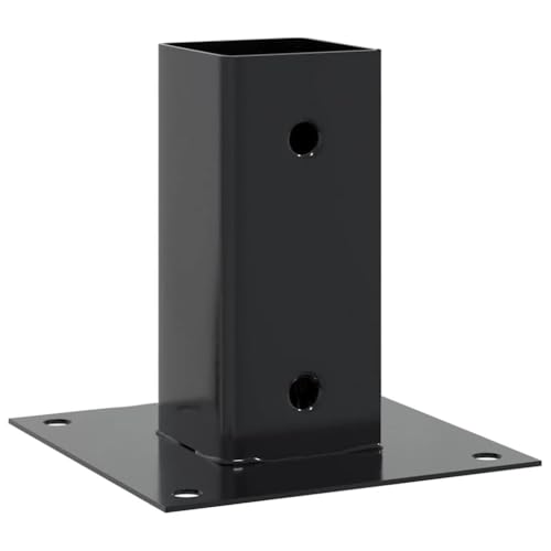 12 Pcs Post Bases Square 2.4x2.4 Inch Anthracite Powder-Coated Steel Heavy Duty Fence Post Anchor Brackets for Gazebo Porch Railing Mailbox and Deck Post Support - color: Anthracite-A, size: 2.40 x 2.40" (L x W)