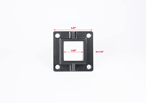 Floor Mount Post Flange for 2" Square Fence Post and Deck Railing, Heavy Duty, Aluminum,Black (Pack of 2) - size: 2" post flange (Pack of 2)