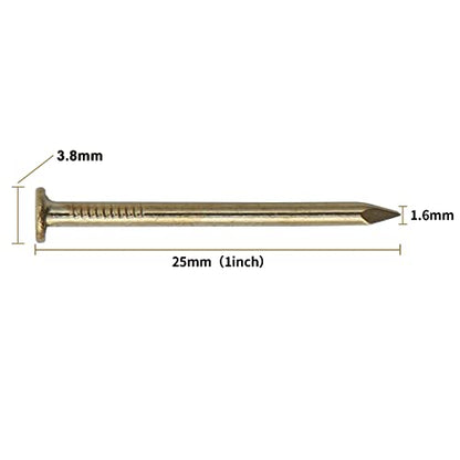JEGONFRI 550PCS 1" x 16Ga Brass Plated Finishing Nails - color: Gold, size: 1 In , 550 Pcs
