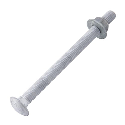 3/8" x 5" Carriage Bolts (50 PCS), Hot Dip Galvanized, Heavy Duty Round Head with Washers and Nuts - size: 3/8" x 5"
