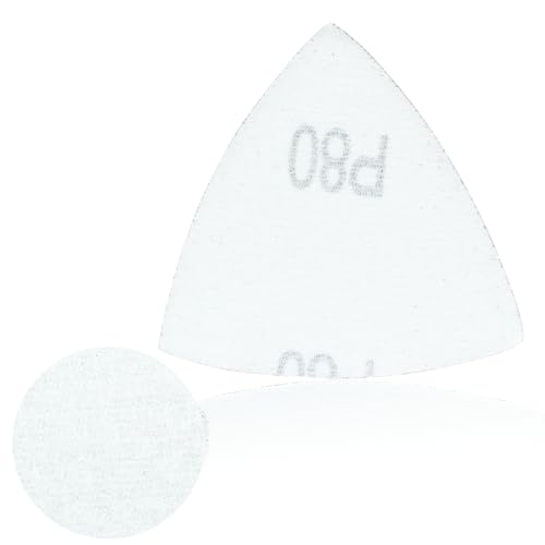 100 Pcs Triangle Sanding Pads, 80mm, 80 Grit - size: 80 Grit