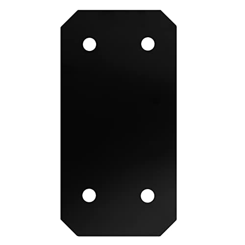 heneng 4 Pack Flat Mending Plate for 6x6 Wood Post,12 Gauge