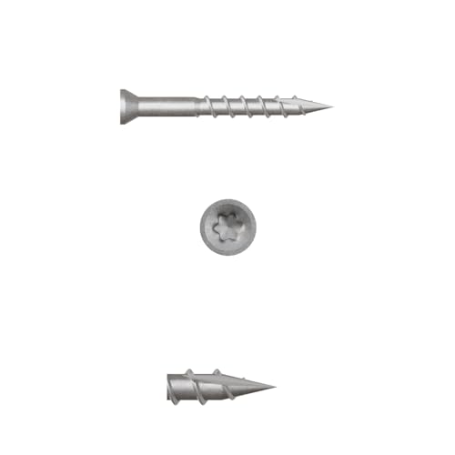 US4 - #8 x 1-1/2" - Trim Head T15 Star Drive Stainless Steel Wood Screws | 305 Stainless Steel | | Rust & Corrosion-Resistant | Outdoor Decking Screws (350, #8 x 1-1/2 - Inches) - size: #8 x 1-1/2"