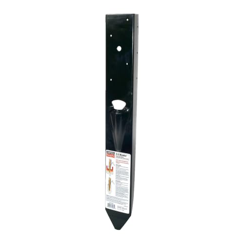 Simpson Strong-Tie FPBM44E E-Z Mender Fence Post Repair Bracket, 12-Gauge Steel, Black Powder Coat, 28 in. x 3.83 in., for 4x4 Wood Posts Set in Concrete or Dirt, 6-Pack (Repairs 3 Posts)
