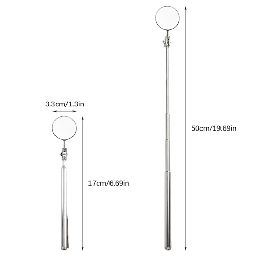 Flylin 4Pcs Telescoping Inspection Mirror Pen Style 33mm for Car Repair