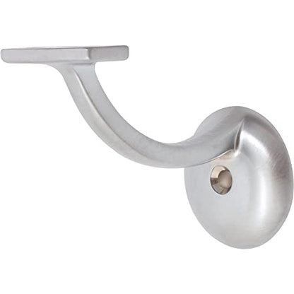 Stone Harbor Hardware Heavy-Duty Extended Handrail Bracket, Satin Chrome - color: Satin Chrome