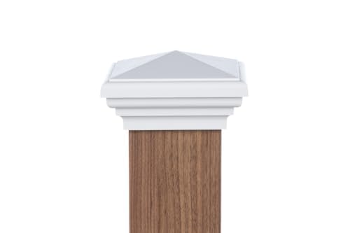 4x4 White Pyramid Post Cap Fits Standard 4x4 Pressure Treated Post (3.5" x3.5") Most Common New England Style Top for Fences, Mailboxes & Decks, by Atlanta Post Caps. Also Available in 4"x4" Actual - color: White, size: 4x4 standard (3.5")