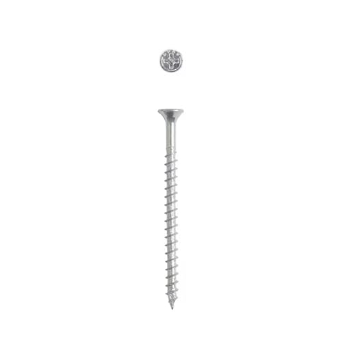 #10 x 3 Interior Flat Head Construction Wood Screws (1500 pcs) Phillips Square Unidrive Zinc - size: #10 x 3"