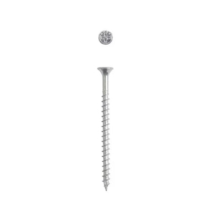 #10 x 3 Interior Flat Head Construction Wood Screws (1500 pcs) Phillips Square Unidrive Zinc - size: #10 x 3"