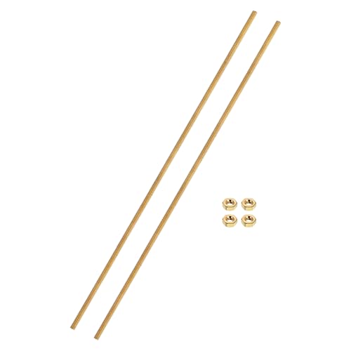 uxcell Brass Fully Threaded Rod M2x0.4mm Pitch Studs 150mm/6 Long 2 Sets - size: M2x0.4mmx150mm