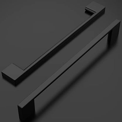 Amerdeco 10 Pack Matte Black Cabinet Pulls 10" - color: Matte Black, size: 10" hole center