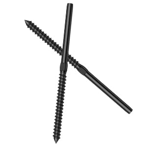BLIKA 100 Pack 1/8" Black Cable Railing Kit Left &Right Swage Lag Screws - color: Black