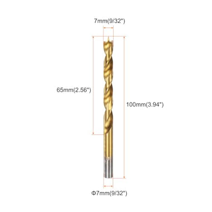 HARFINGTON 3pcs Brad Point Drill Bit 7mm/9/32 Dia Straight Round Shank - size: 7mm